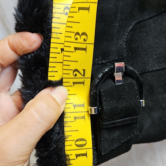 Impo Glema Black Faux Suede Fur Lining Ankle Booties Size 6M - Picture 16 of 16